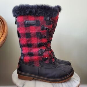 L.L. Bean Rangeley Pac Tall Boot Red & Black Buffalo Plaid